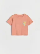 Bluzki dla niemowląt - Reserved - T-shirt oversize - brzoskwiniowy - miniaturka - grafika 1