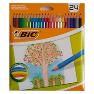 Kredki, ołówki, pastele i pisaki - Kredki Ołówkowe 24 Kolory Bezdrzewne Bic - miniaturka - grafika 1