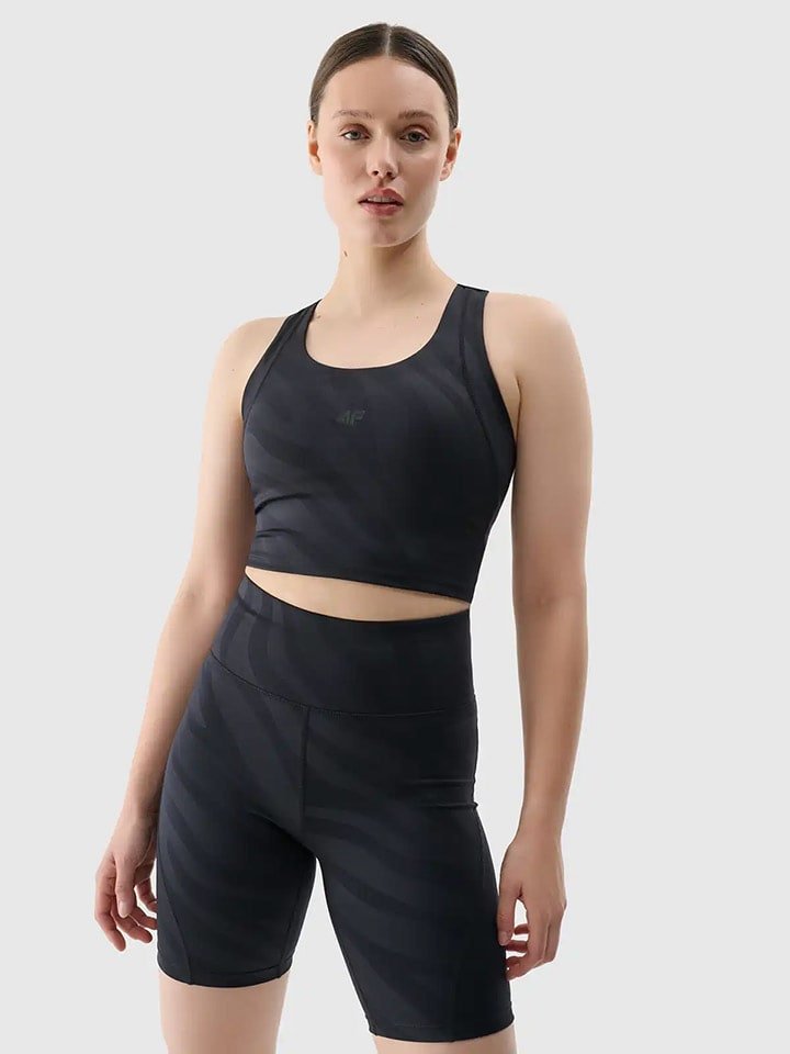 4F Top sportowy w kolorze czarnym