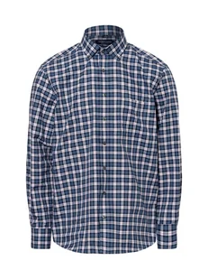 Andrew James Męska koszula casual Mężczyźni Regular Fit Bawełna niebieski w kratkę, M - Koszule męskie - miniaturka - grafika 1