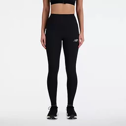 Spodnie sportowe damskie - New Balance Spodnie damskie Sleek High Rise Legging 27" WP41237BK - grafika 1