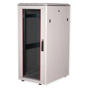 ROLINE 19-calowa szafa sieciowa Pro 26 U, 600x800 WxD, szklane drzwi, szary - Szafy rack - miniaturka - grafika 1