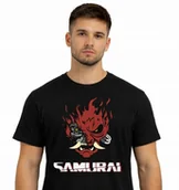 Koszulki męskie - SAMURAI CYBERPUNK KOSZULKA T-SHIRT CZARNY PREMIUM M - miniaturka - grafika 1