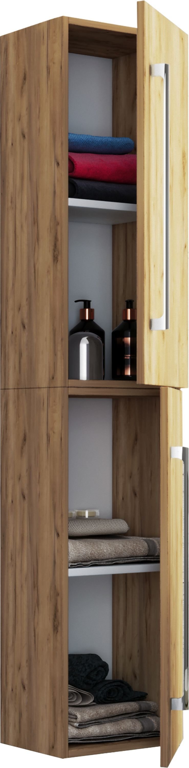 VCB6 szafka łazienkowa wysoka z 2 drzwi,Replika dąb miodowy.