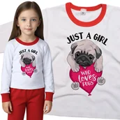 Piżamy dla dziewczynek - Piżama dziecięca Dziewczyna Która Kocha Mopsy 98/104 - VoloDonum - miniaturka - grafika 1