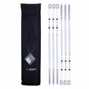 Szpilki Szpikulce do Szaszłyków Mięsa Grill 6 szt. 45cm + pokrowiec - Szczypce do grilla - miniaturka - grafika 1