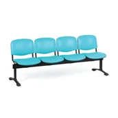 Inne meble biurowe - Ławka ze skóry do poczekalni VIVA, 4-siedziska, turkusowe - miniaturka - grafika 1
