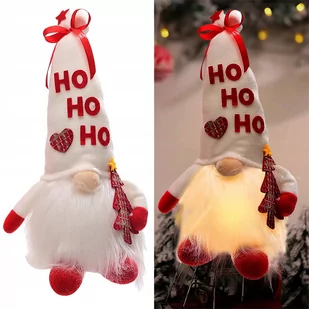 Skrzat Świąteczny Gnom Mikołaj Yx058 Led Ho Ho White 36Cm - Ozdoby bożonarodzeniowe - miniaturka - grafika 1