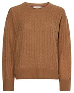 Swetry damskie - Tommy Hilfiger Damski sweter Softwool Cable C-nk, Wieś khaki, M - miniaturka - grafika 1