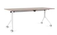Biurka - Biurko na kółkach Carl - Biały - Stelaż i Blat - 180x80 cm - YZ-14 Beżowy - miniaturka - grafika 1