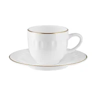 Filiżanki - Filiżanka do espresso porcelanowa 100 ml ze spodkiem MESYNA GOLD - miniaturka - grafika 1