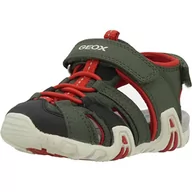 Buty dla chłopców - Geox B Sandały z kołnierzem, zielony (DK Green/RED, 25 EU, Dk Green Red, 25 EU - miniaturka - grafika 1