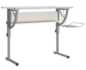 Biurka - Elior Biało-szare metalowe biurko kreślarskie podnoszone N5-F82 - miniaturka - grafika 1