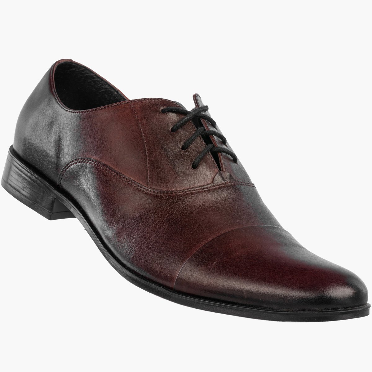 Półbuty Wizytowe Męskie Skórzane Buty Klasyczne Bordowe ZADORA 44 Bordowy