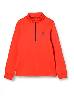 Bluzy dla chłopców - ODLO sweter midlayer 1/2 Zip Carve Kids Warm, czerwony, 116 541789 - grafika 1