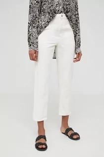 Spodnie damskie - Answear Lab jeansy damskie kolor biały high waist - grafika 1
