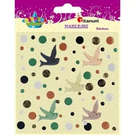 Pozostałe akcesoria dla plastyków - Titanum Naklejki żywica 3D ptaszki 5szt + kółka mix 60szt - miniaturka - grafika 1