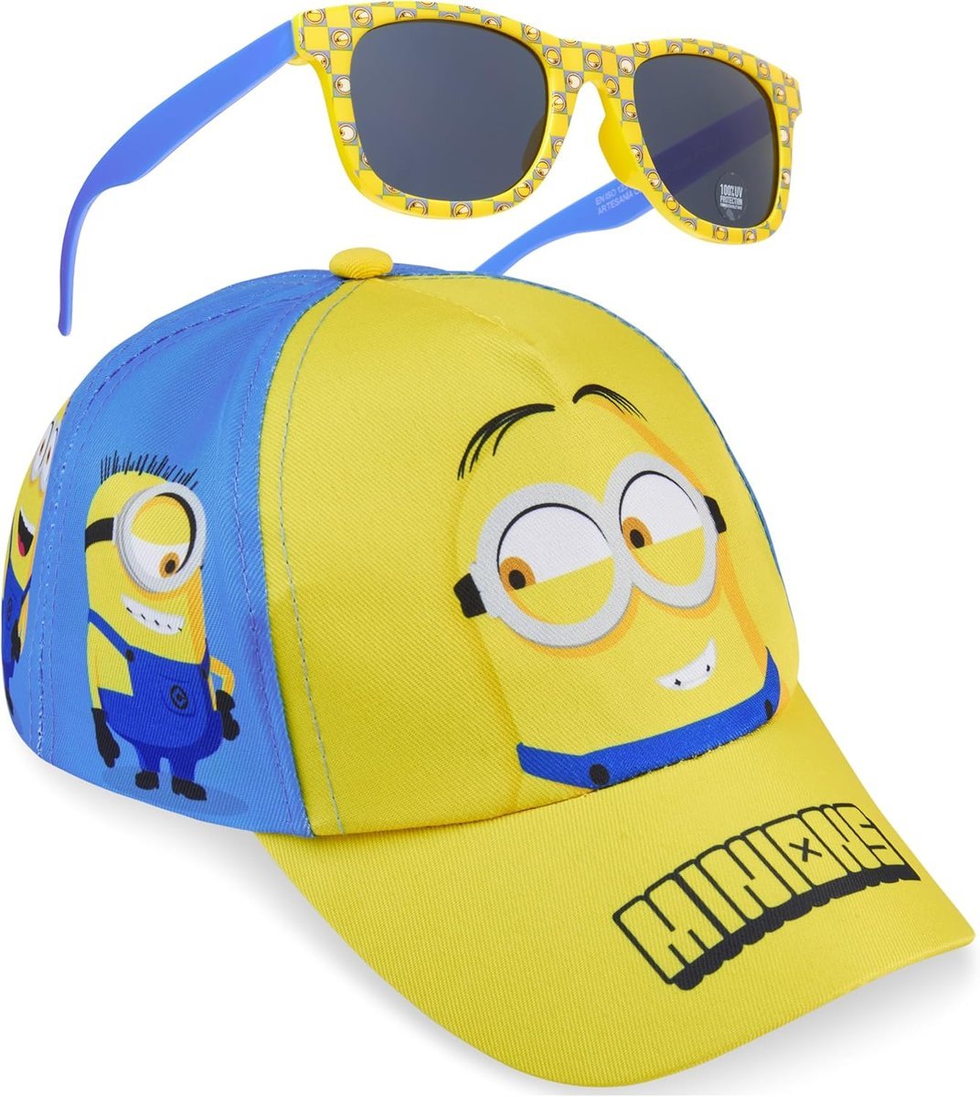 Psi Patrol Minionki Regulowana czapka dziecięca i okulary przeciwsłoneczne UV 400, letni zestaw akcesoriów dla dzieci Lekki i wygodny do codzienne..