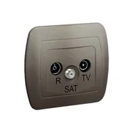 Gniazdka elektryczne - Gniazdo antenowe R-TV-SAT końcowe satyna (met.) Kontakt Simon AAS/29 - miniaturka - grafika 1