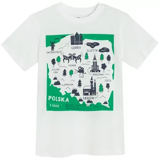 Koszulki dla chłopców - Cool Club, T-shirt chłopięcy, biały - grafika 1