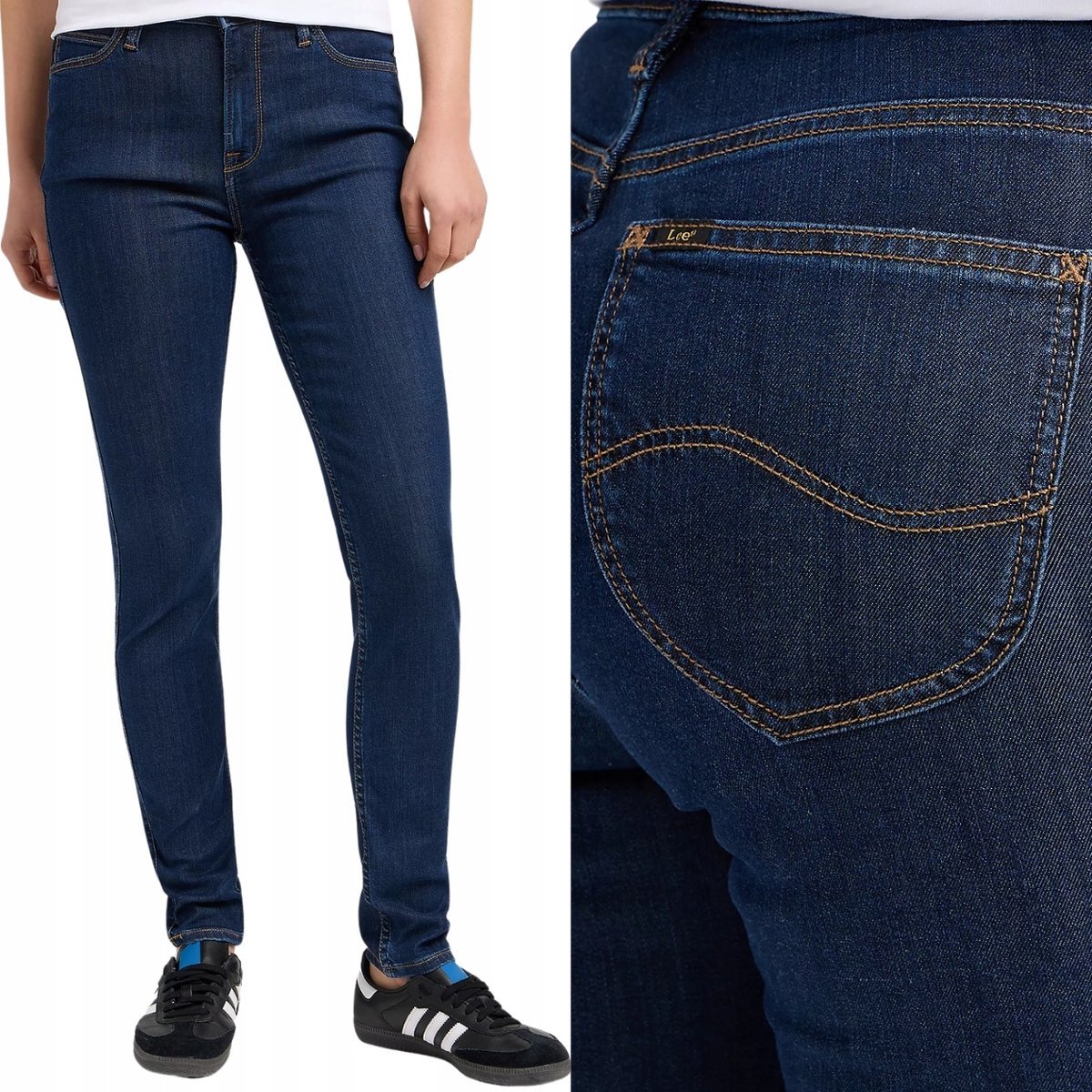 Lee SCARLETT HIGH Aberdeen WYSOKIE DAMSKIE SPODNIE JEANSOWE RURKI W28 L33