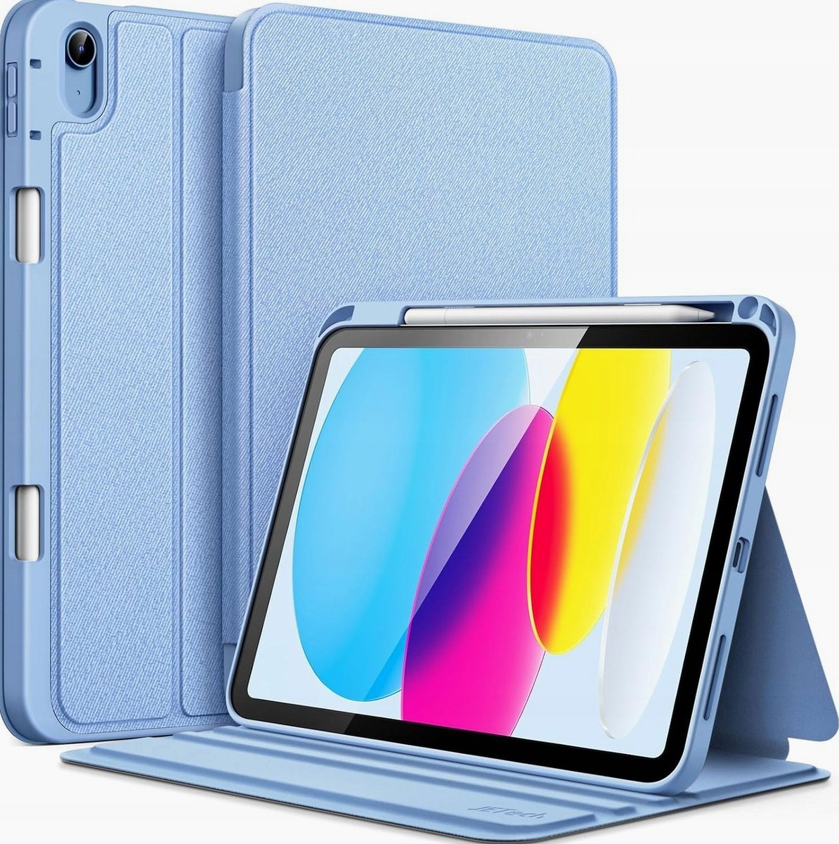 JETech Etui dla iPad (A16) 11./10. Generacji (2025/2022) z Pencil Uchwyt, Szczupły Folio Podstawkę Ochronna Osłona Tabletu, Wielokątowe Oglądanie (N..