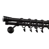 Karnisze - Karnisz podwójny Siena 19 mm 160 cm czarny - miniaturka - grafika 1