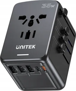 Unitek P1121ABK01 EU/US/UK/AUS PowerDelivery 35W - Akcesoria podróżnicze - miniaturka - grafika 3