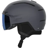 Kaski narciarskie - Salomon Driver Pro Sigma, kask narciarski z daszkiem, ciemnoszary - miniaturka - grafika 1