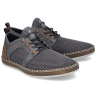 Półbuty męskie - Półbuty męskie Rieker B5252-45 GREY 44 - miniaturka - grafika 1