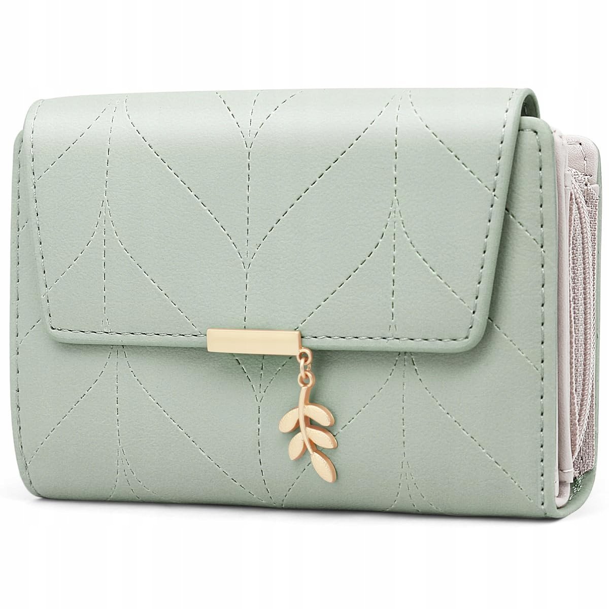 GOUNNU Portfel Damski Skórzany RFID Ochrona 14 Przegródek Na Karty