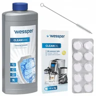 Akcesoria i części do ekspresów do kawy - Zestaw Do Ekspresów: Odkamieniacz Wessper Cleanmax 1L, Tabletki Czyszczące Wessper Cleanoil 10 Szt., Wycior - miniaturka - grafika 1