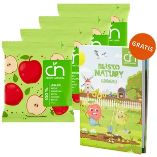 Zestaw Crispy Natural Chrup Jabłko, suszone chipsy z jabłka, 4 x 18 g + kolorowanka Blisko Natury gratis - Chipsy - miniaturka - grafika 1
