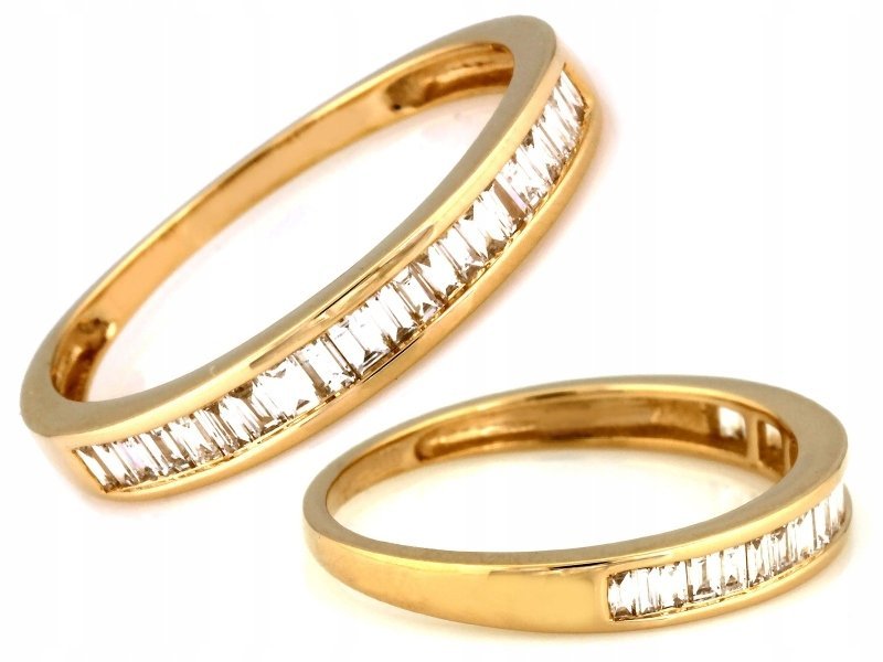 Elegancki złoty 585 pierścionek Eternity z brylantami 21szt. 0.29ct 2.11g