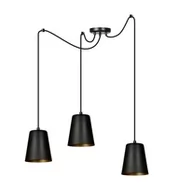 Lampy sufitowe - Emibig Link lampa wisząca 3-punktowa czarna/złota 455/3 455/3 - miniaturka - grafika 1