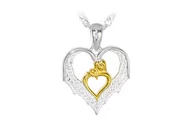 Wisiorki - Pozłacany srebrny wisiorek serce - miniaturka - grafika 1