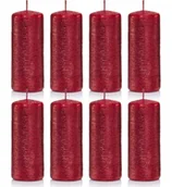 Świece - Świece ozdobne czerwone walec kokon 10/4 zestaw 8 - miniaturka - grafika 1