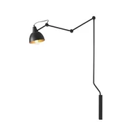 Lampy ścienne - Aldex Kinkiet AIDA (średni) 843C_1, czarny/złoty środek klosza, 1x60W E27 843C_1 - miniaturka - grafika 1