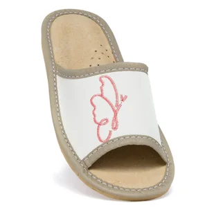 Kapcie Dziecięce Pantofle Domowe Skórzane Lekkie i Wygodne NOWO - Buty dla dziewczynek - miniaturka - grafika 1