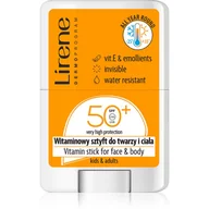 Balsamy i kremy do ciała - Lirene Witaminowy sztyft do twarzy i ciała SPF50+ 15g - miniaturka - grafika 1