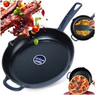 Patelnie - Patelnia żeliwna emaliowana indukcja na indukcję ciężka LITINA 28 cm ORION 113219 - miniaturka - grafika 1