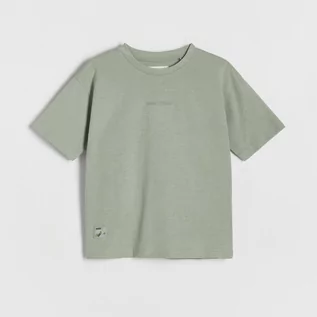 Koszulki dla chłopców - Reserved - T-shirt z haftem - Zielony - grafika 1