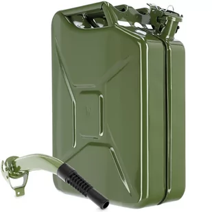 Kanister na paliwo stalowy 3 uchwyty, 20L + lejek 31 cm, zielony - Kanistry - miniaturka - grafika 1