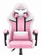 Fotele gamingowe - Fotel gamingowy HELL'S CHAIR HC- 1004 Pink- White- Grey - miniaturka - grafika 1