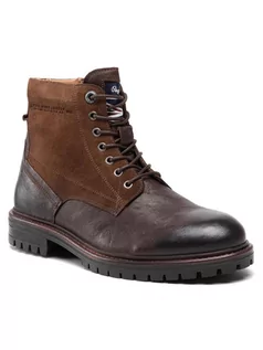 Buty zimowe męskie - Pepe Jeans Trapery Ned Boot Comb PMS50209 Brązowy - grafika 1