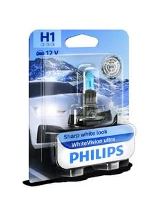Żarówka PHILIPS H1 WhiteVision Ultra (1 sztuka) - Żarówki samochodowe - miniaturka - grafika 1