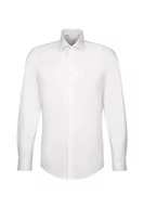 Koszule męskie - Seidensticker Męska koszula biznesowa - Slim Fit - łatwa do prasowania - kołnierz Kent - długi rękaw -, biały, 44 - miniaturka - grafika 1