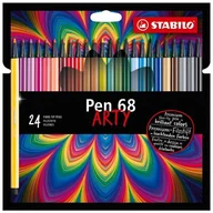 Przybory szkolne - Stabilo Flamastry Pen 68 Arty etui 24 kolory STABILO - miniaturka - grafika 1