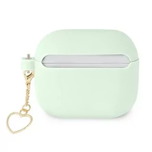 Guess GUA3LSCHSN AirPods 3 cover zielony/green Silicone Charm Heart Collection - Akcesoria do słuchawek - miniaturka - grafika 2