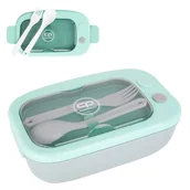 Lunch boxy - Coolpack Mil Śniadaniówka Lunchbox Z Przegródką + Sztućce Miętowo-Szary - miniaturka - grafika 1